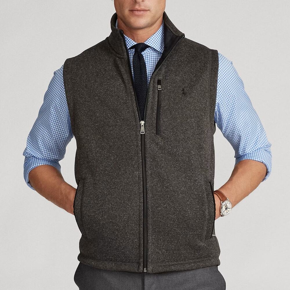 Polo Ralph Lauren Performance Fleece Full Zip Vest Gray Medium